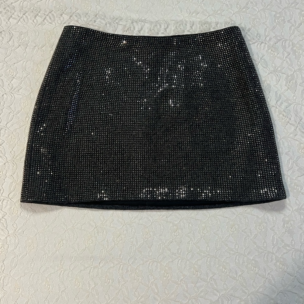 Garage Black Sequin Pencil Mini Skirt